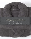 100% Egyptian Cotton Bath Robe – Charcoal, Large, Soft, Absorbent & Luxury Spa Comfort