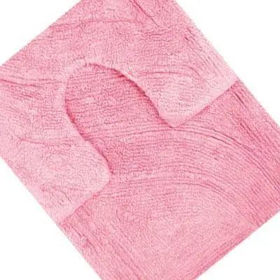 Luxury 100% Cotton Bath Mat & Pedestal Mat Set – Soft & Absorbent, Pink