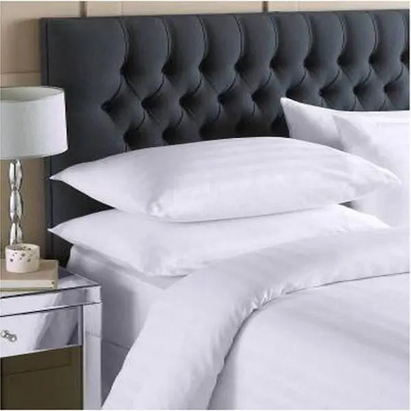 Blenheim Satin Stripe 100% Cotton Duvet Cover & Pillowcase Set – 200 Thread Count, Silver, Double