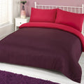 Plain Reversible Duvet Cover Set – Purple/Pink, Super King Size Bedding