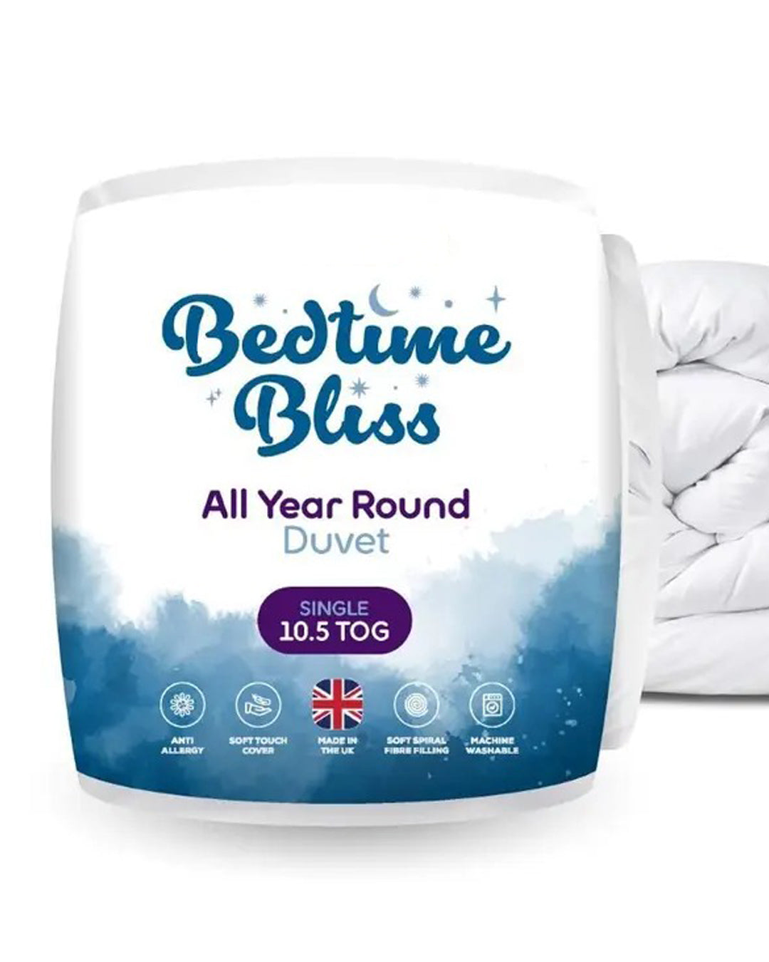 Bedtime Bliss Hollowfibre Duvet – Non-Allergenic, Lightweight & Comfortable for All Seasons