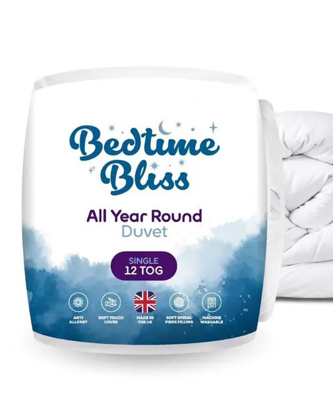 Bedtime Bliss Hollowfibre Duvet – Non-Allergenic, Lightweight & Comfortable for All Seasons