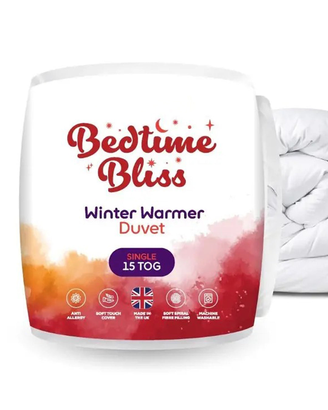 Bedtime Bliss Hollowfibre Duvet – Non-Allergenic, Lightweight & Comfortable for All Seasons
