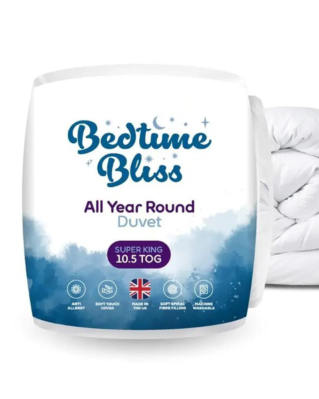 Bedtime Bliss Hollowfibre Duvet – Non-Allergenic, Lightweight & Comfortable for All Seasons