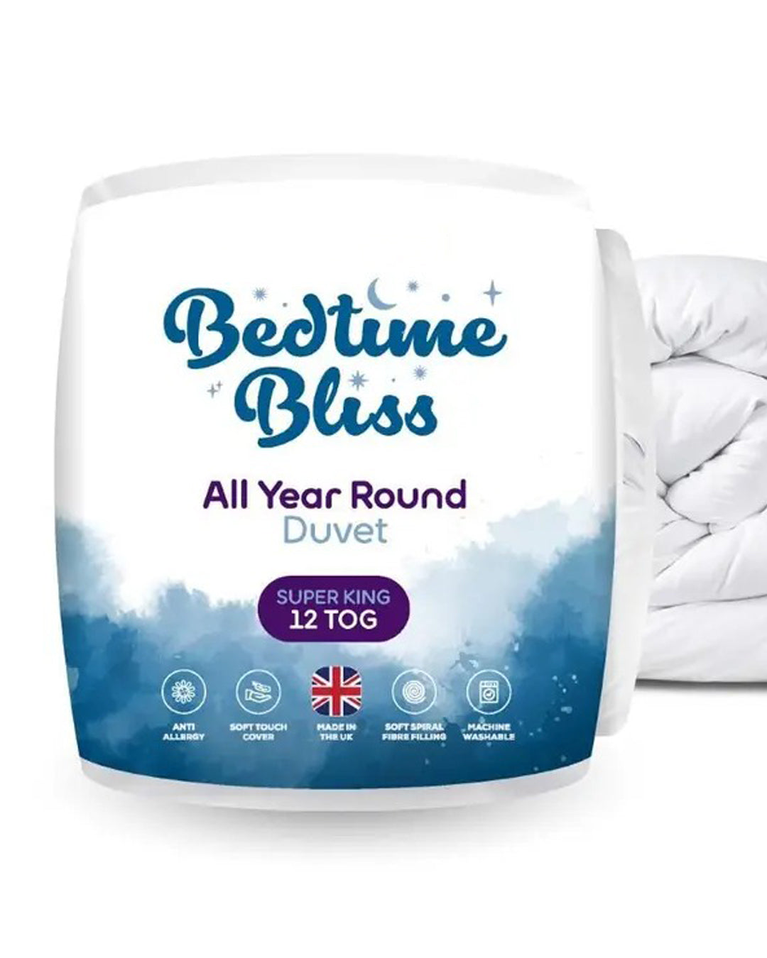 Bedtime Bliss Hollowfibre Duvet – Non-Allergenic, Lightweight & Comfortable for All Seasons