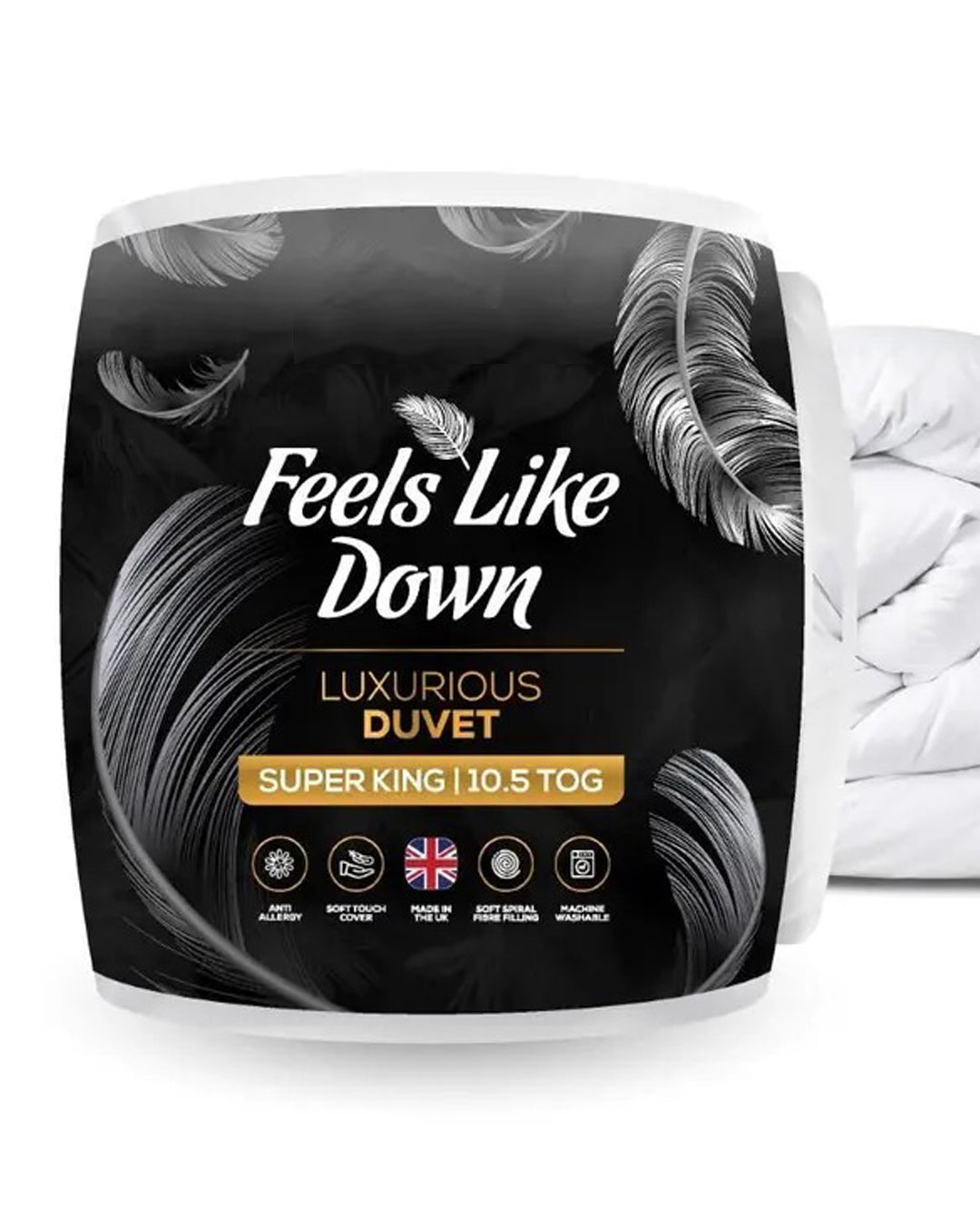 Luxurious Feels Like Down Microfibre Duvet – 15 Tog Extra Warm Super King Quilt