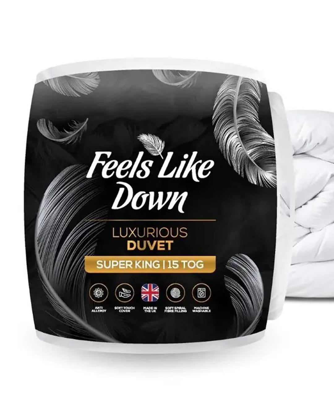 Luxurious Feels Like Down Microfibre Duvet – 15 Tog Extra Warm Super King Quilt